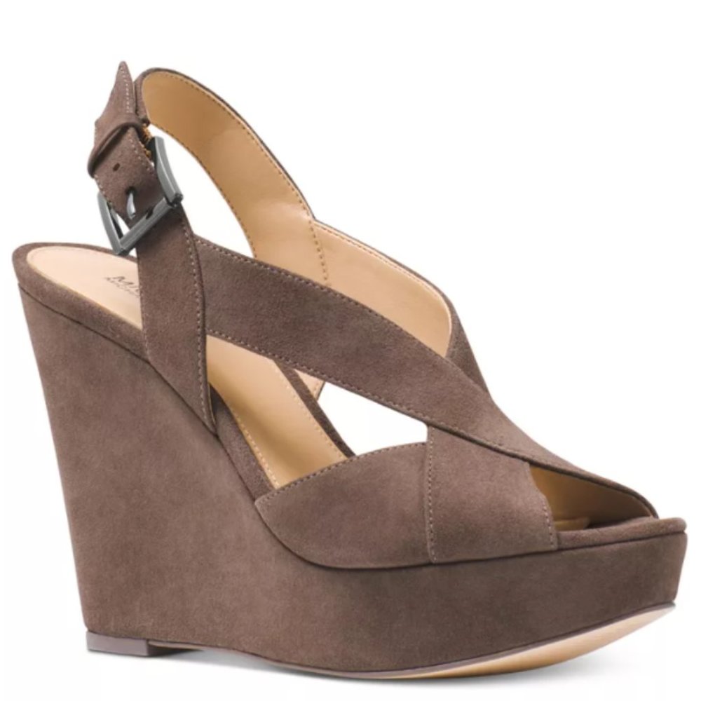 NWT MICHAEL Michael Kors Becky Wedge Sandals 9.5M